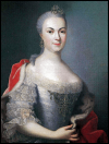 Marie Louise Albertine of Hesse-Darmstadt in a painting around 1753 by Johann Christian Fiedler