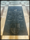 Memorial to Richard III until recently in the choir of Leicester Cathedral